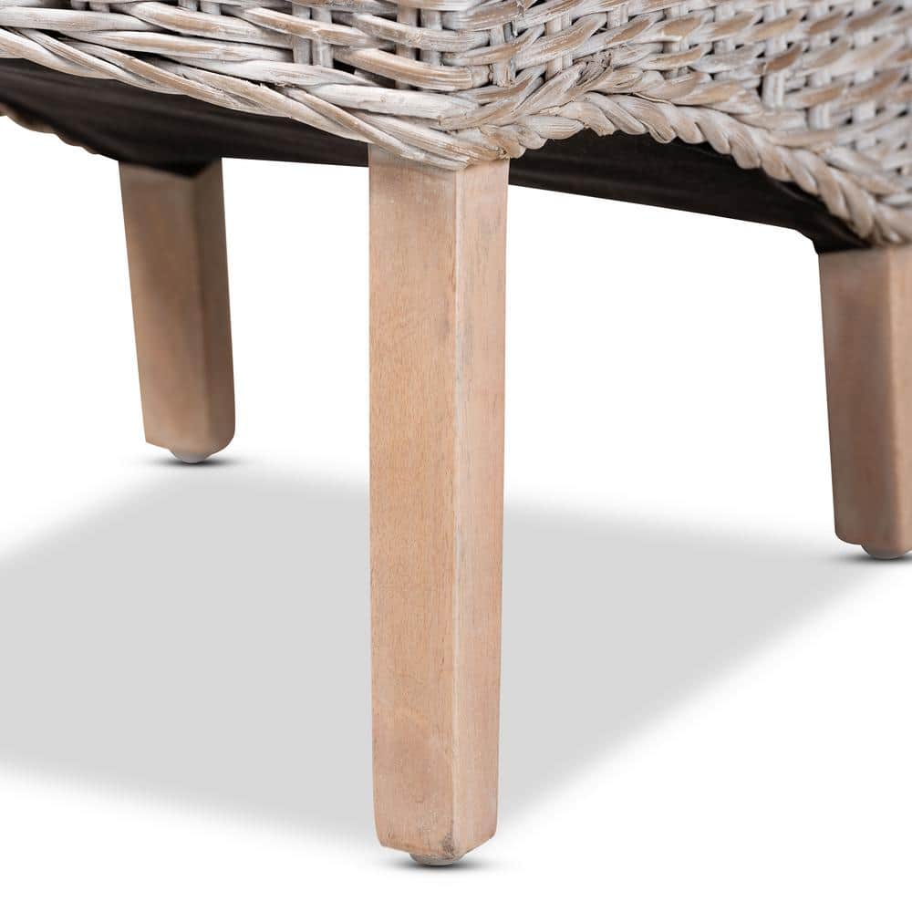 Trianna High Back White and Natural Rattan Dining Chair