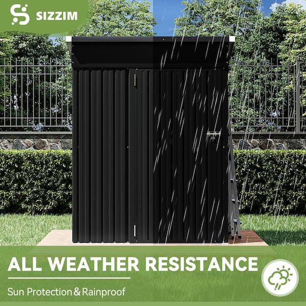 Sizzim Outdoor 5 ft. W x 3 ft. D Metal Tool Shed Storage Shed with
