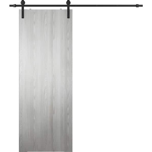 Belldinni Optima 24 in. x 80 in. Manufactured Wood Ribeira Ash Solid Composite Core Sliding Barn Door with Hardware Kit