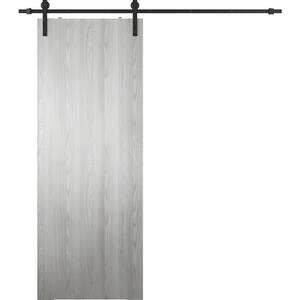 Optima 18 in. x 84 in. Manufactured Wood Ribeira Ash Solid Composite Core Sliding Barn Door with Hardware Kit