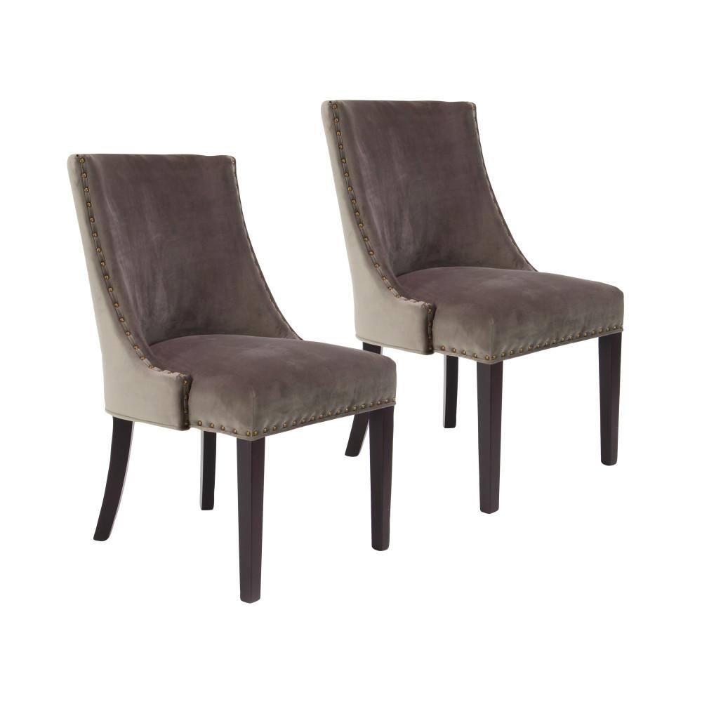 Brown Upholstered High Back Parsons Side Chair