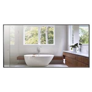 40 in. W x 20 in. H Modern Medium Rectangular Aluminum Framed Wall Mounted Bathroom Vanity Mirror in Black