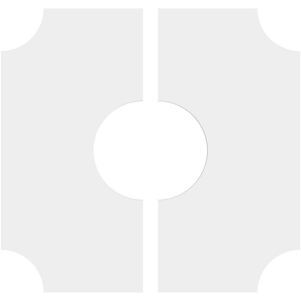 18'' White PVC Contemporary Two-Piece Ceiling Medallion