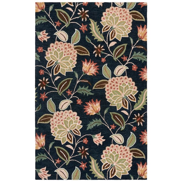 Jardin 9 ft. x 12 ft. Blue/Light Green Exotic Floral Area Rug