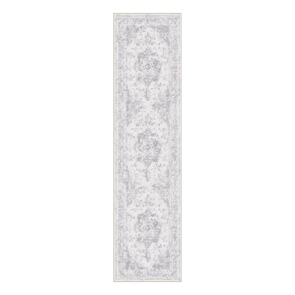Jane Eyre Gray 2 ft. x 8 ft. Vintage Medallion Distressed Runner Rug price history on PriceWatchPro