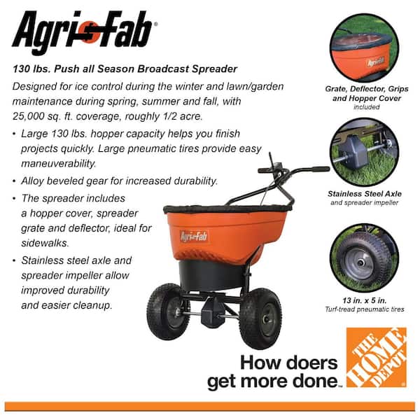 130 lbs. Capacity Push Salt Spreader with Stainless Steel Axle