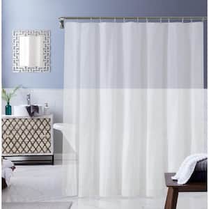 PEVA 72 in. W x 70 in. L in Frosty Silver Shower Curtain Bathroom White Shower Curtain Waterproof Shower Curtain Liner