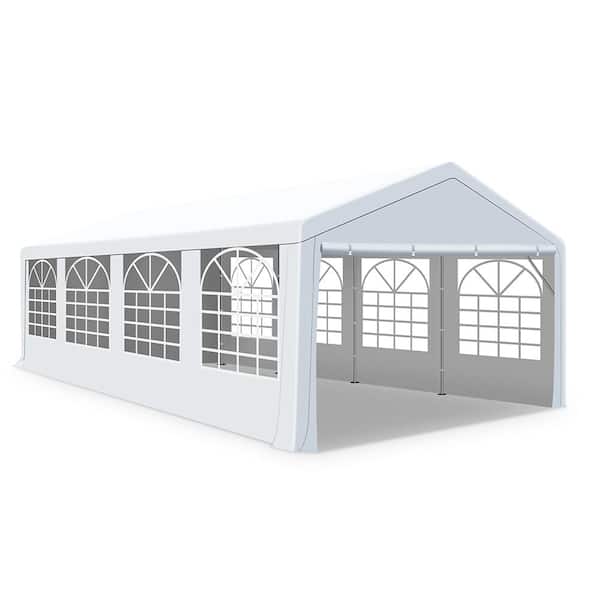 13 ft. x 26 ft. Outdoor Galvanized Steel Party Tent, Heavy Duty Wedding Tent Commercial Event Shelter Canopy