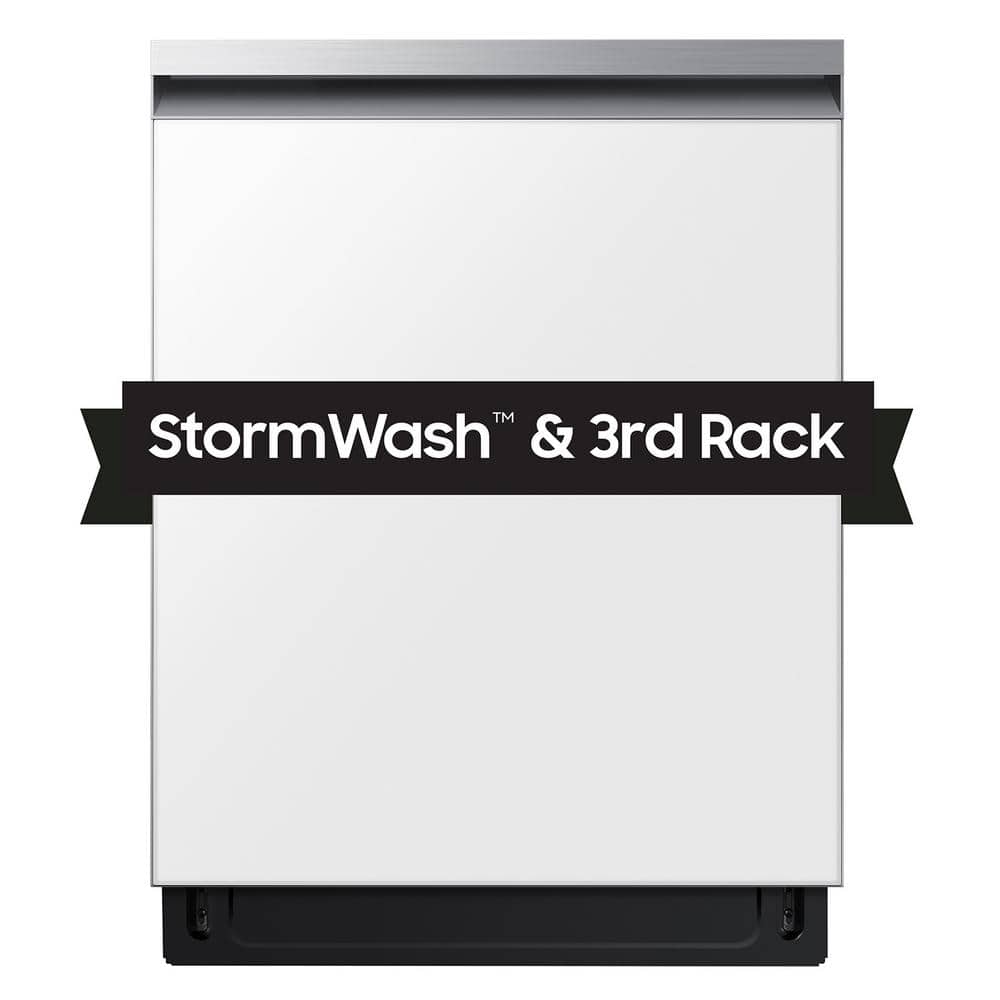 Samsung Bespoke Smart 46 dBA Dishwasher with StormWash in White Glass