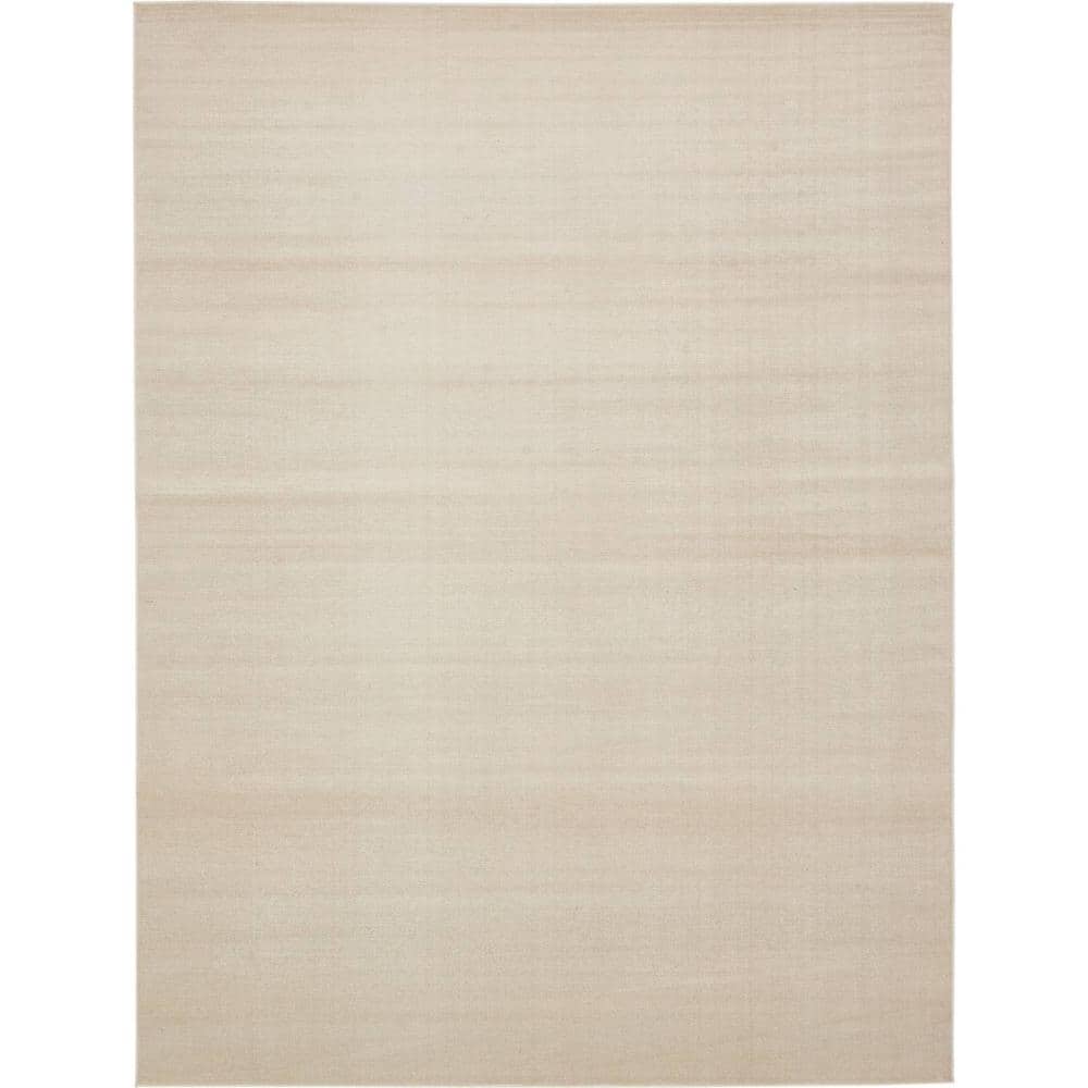 Beige Synthetic Rectangular 9' x 12' Easy Care Area Rug