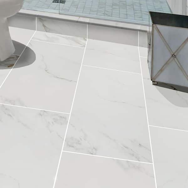 Matte Porcelain Floor And Wall Tile, Bianco Carrara Marble Tile 12×24