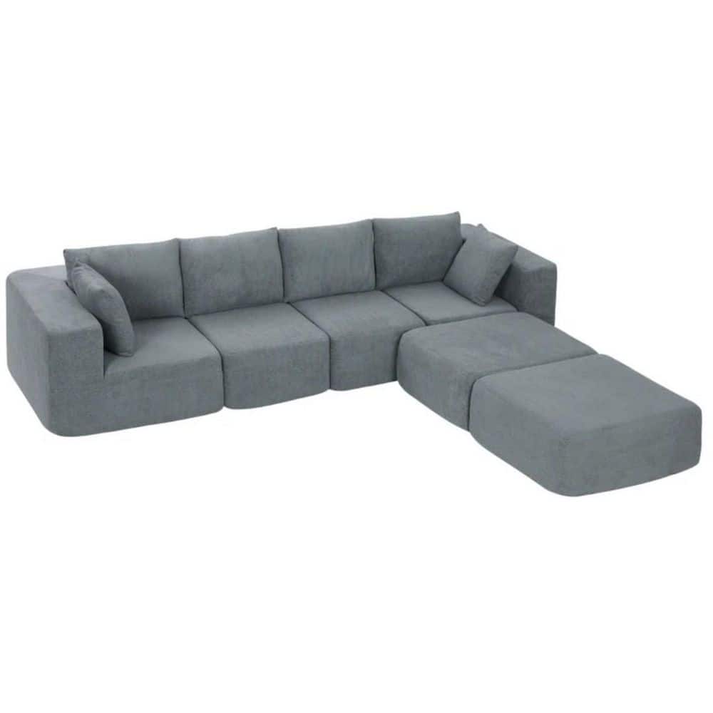 72.8 in. Nordic L-Shaped Corduroy Sectional Sofa in Dark Gray, Pocket Springs, 550lbs per Seat, Solid Wood Frame price history on PriceWatchPro