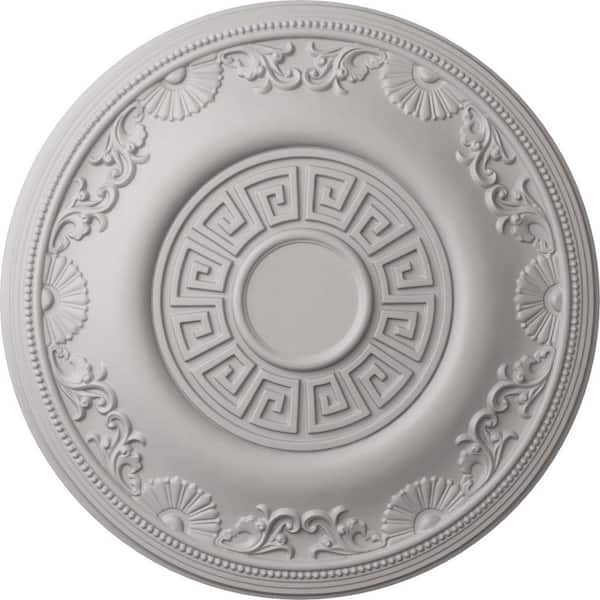 Ekena Millwork 25-7/8 in. x 2-1/4 in. Nestor Urethane Ceiling (Fits Canopies up to 5 in.), Ultra-Pure White, Ultra Pure White