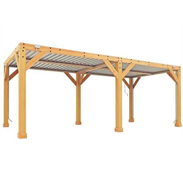 Afkorten katje Achtervoegsel Yardistry Meridian 10 ft. x 20 ft. Pergola with Louvered Roof YM11836COM -  The Home Depot