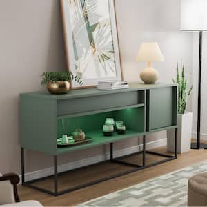 Yazda Sage Green Tv Stand Fits TV's up to 65 in. with LED Lights