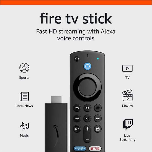 Amazon Fire TV Stick (3rd Gen) with Alexa Voice Remote (Includes
