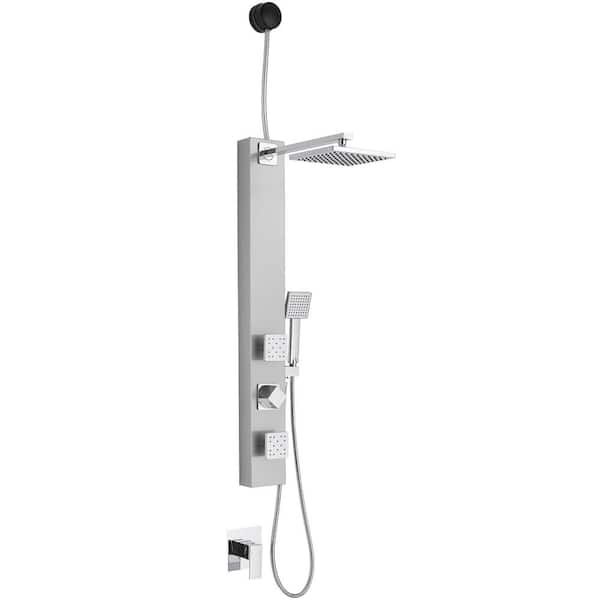 BWE 2Jet Shower Tower Shower Panel System with Adjustable Square