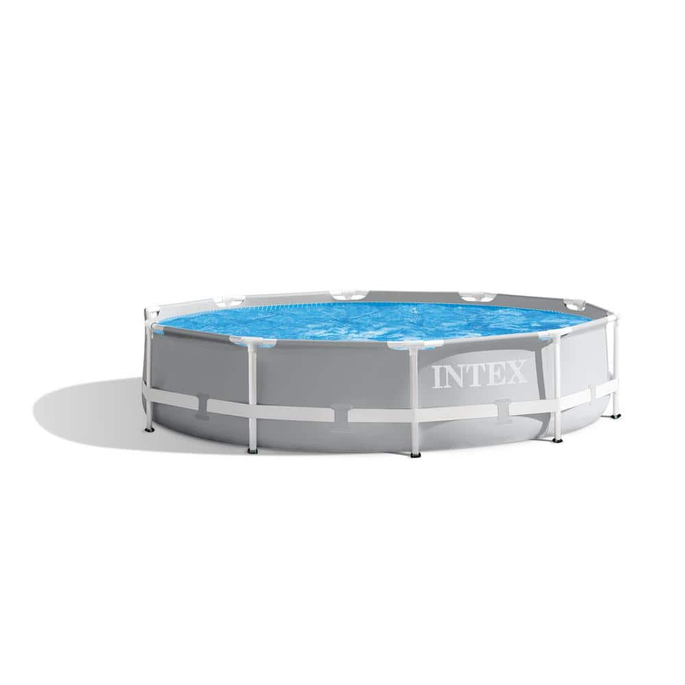 Intex 10 ft. x 30 in. Prism Frame Steel Above Ground Outdoor Swimming ...