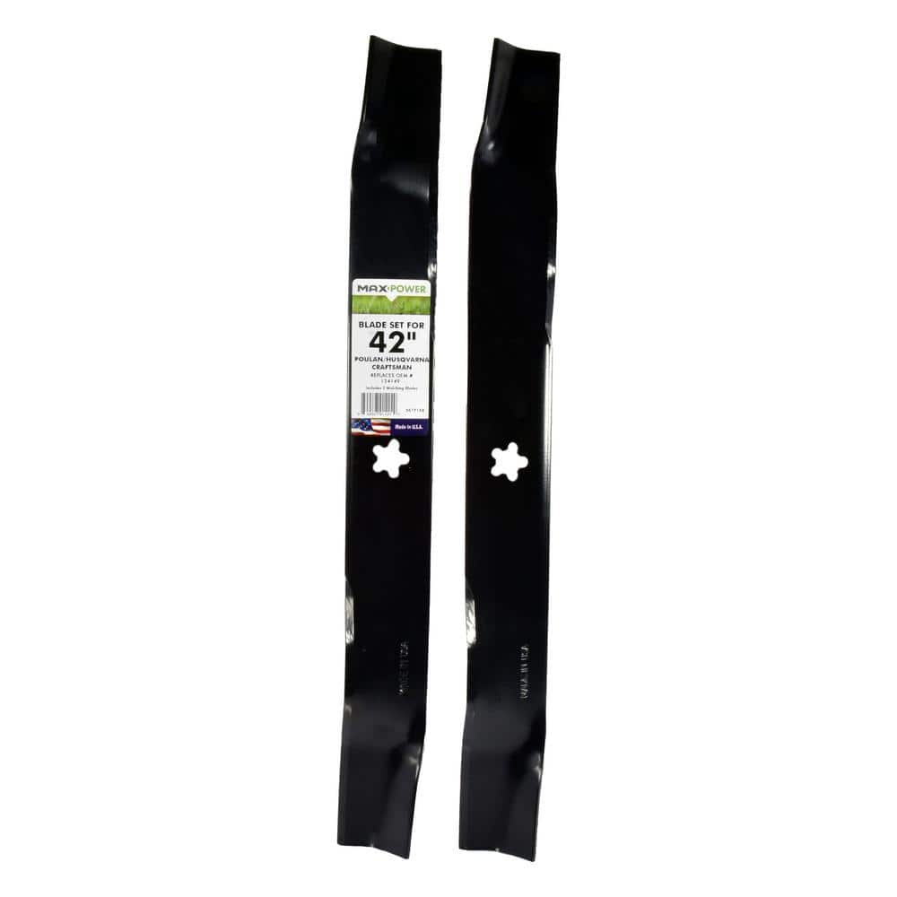 "2 Blade Mulching Set for Many 42"" Cut Craftsman, Husqvarna, Poulan Mowers Replaces OEM #'s 134149, 594892701, 532134149" price history on PriceWatchPro