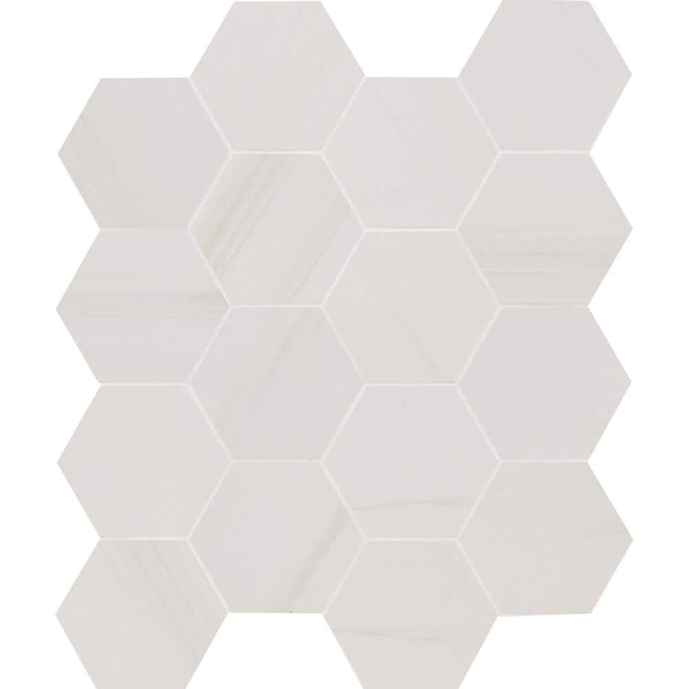 Ader Pamplona 3 in. Hexagon 12 in. x 12 in. Matte Porcelain Mesh-Mounted Mosaic Tile (7 sq. ft./Case) price history on PriceWatchPro