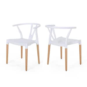 Mountfair White and Natural Wood Dining Chair (Set of 2)