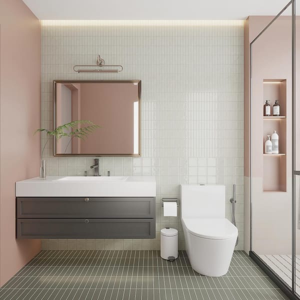 Spanish Lineas Ceramic 8"x 8"x 8mm Wall Tile Case - Beige Gray (25 PCS, 11 Sq. Ft.)