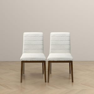 Oakland White Fabric Modern Dining Side Chair Set of 2