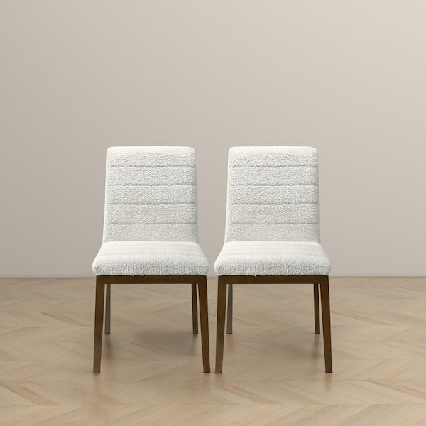Ashcroft Furniture Co Oakland White Fabric Modern Dining Side Chair Set of 2