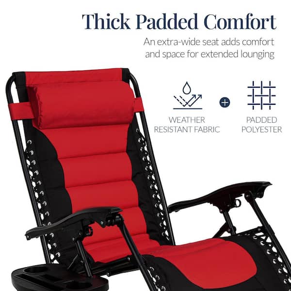 Best Choice Products Oversized Padded Zero Gravity Red/Black Metal