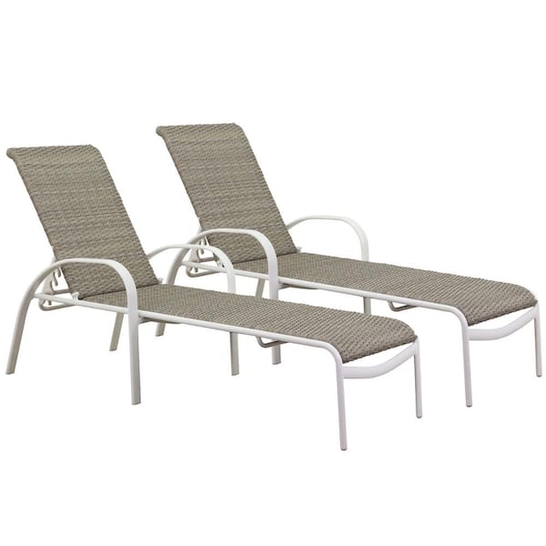 Courtyard Casual Santa Fe Outdoor Wicker Aluminum Chaise Lounge