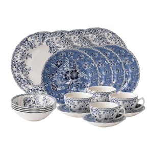 20 piece Devon Cottage Blue and White Stoneware Set (Service for 4)