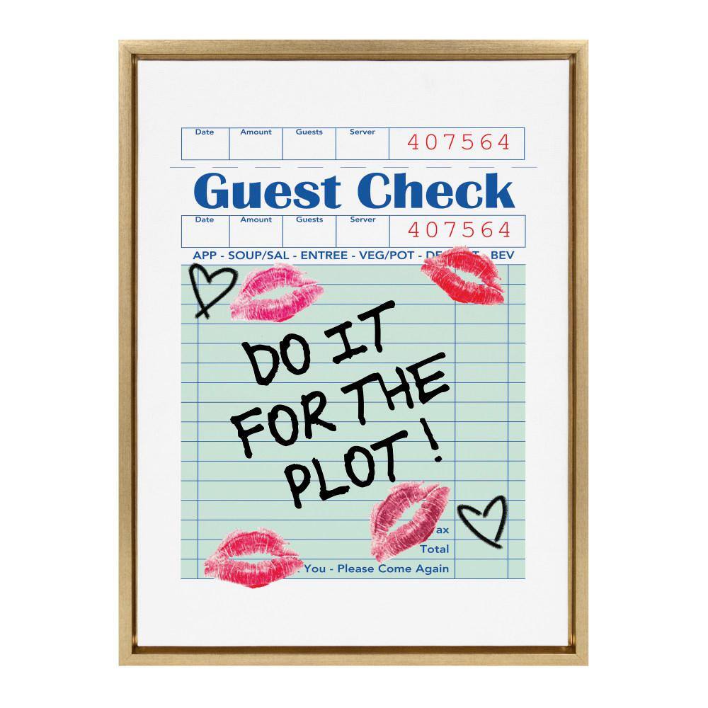 Do It For The Plot Gold Framed Canvas Print