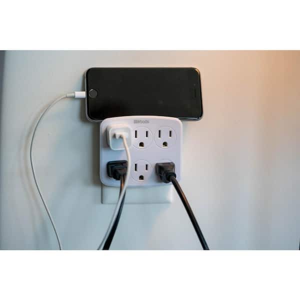 Woods - 6-Outlet Wall Tap with Phone Cradle
