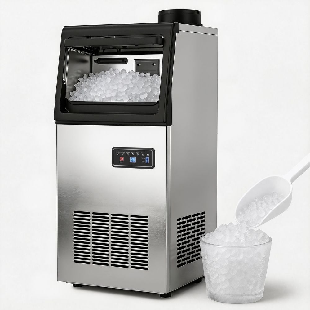 13.58 in. 110 lb. /24H Freestanding Commercial Ice Maker FullSize Ice Cubes w/ 20 lb. Ice Storage Stainless Steel silver price history on PriceWatchPro
