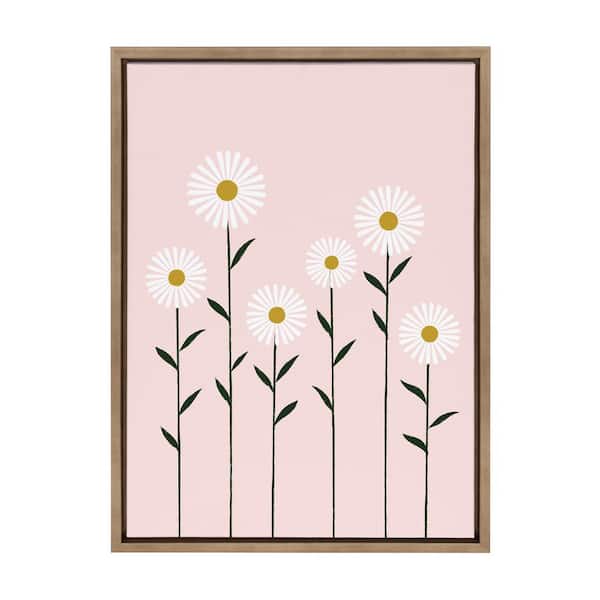 Kate and Laurel Sylvie "Daisies" by Duchess Plum (Aislinn Simmonds) Framed Canvas Wall Art 24 in. x 18 in.