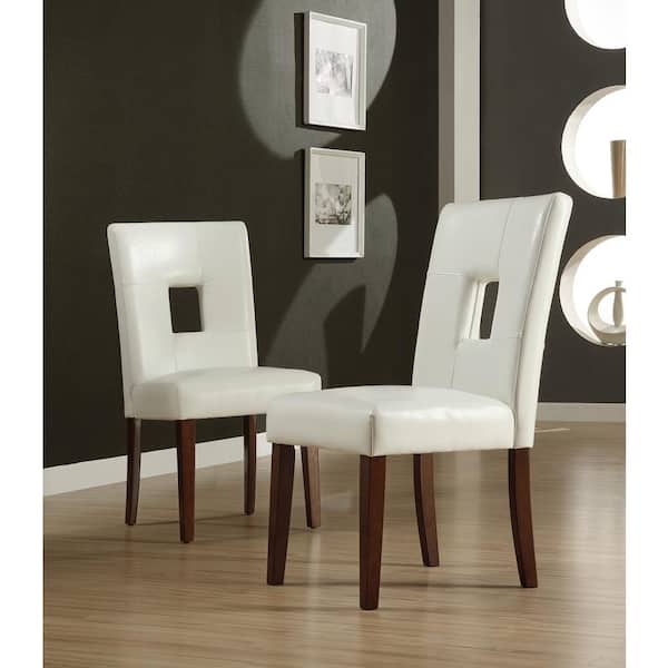 Unbranded White Faux Leather Side Chair (Set of 2)