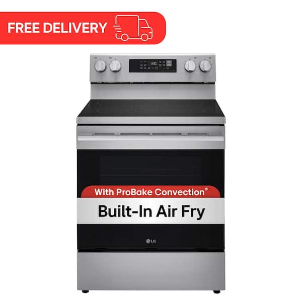 30 in. 6.3 cu. ft. Smart Wi-Fi Enabled Fan Convection Electric Range Oven with AirFry and EasyClean in Stainless Steel