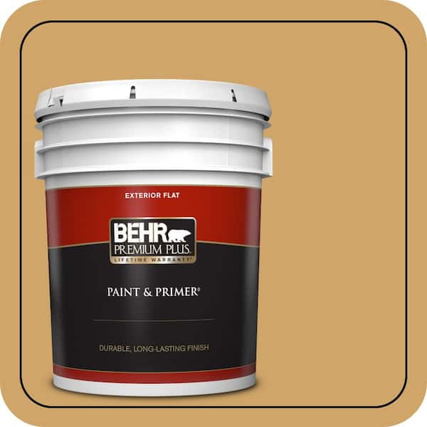BEHR PREMIUM PLUS 5 gal. #330D-5 Campground Flat Exterior Paint & Primer