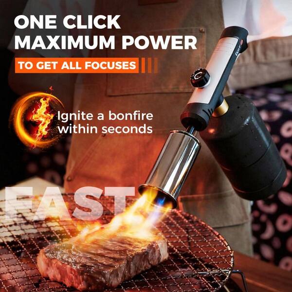 Lynzavix Adjustable Propane Torch Metal Gray Finish with Heat