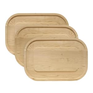 12 in. x 18 in. Oval Cherry Serving Board (3-Pack)