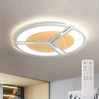 TOZING 16 in White and Wood Dimmable Integrated LED Ceiling Light Deals