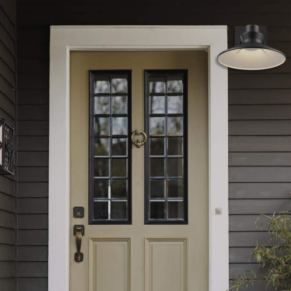 Harris Matte Black Integrated LED Modern Farmhouse Outdoor Wall Sconce