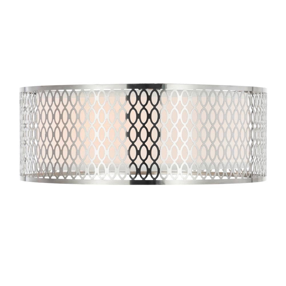 Mikayla 17'' Satin Nickel Drum Flush Mount Light