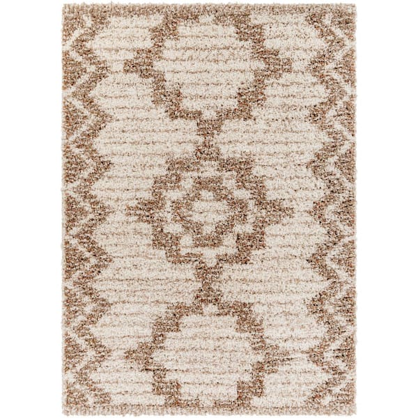 Artistic Weavers Capella Shag Brown/Cream Bohemian 8 ft. x 10 ft. Indoor Area Rug