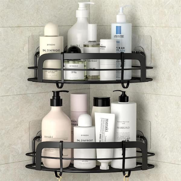 SEE SPRING 2 Pack Acrylic Shower Caddy Clear Plastic Shampoo Holder for  Wall Bathroom Organizer Bath Shelf Shower Organizer Storage Rack with Hooks