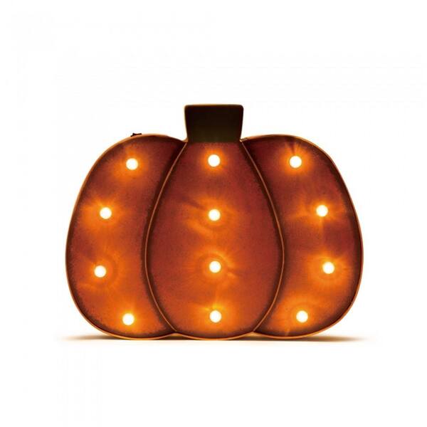 Glitzhome 12.89 in. H Marquee LED Short Pumpkin
