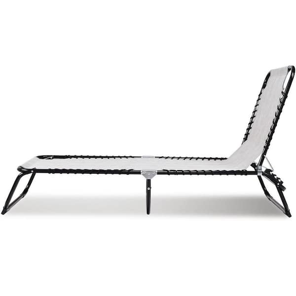 WELLFOR Metal Outdoor Chaise Lounge Foldable Adjustable Backrest