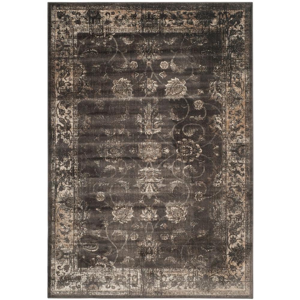 Vintage Soft Anthracite 5 ft. x 8 ft. Distressed Border Area Rug price history on PriceWatchPro