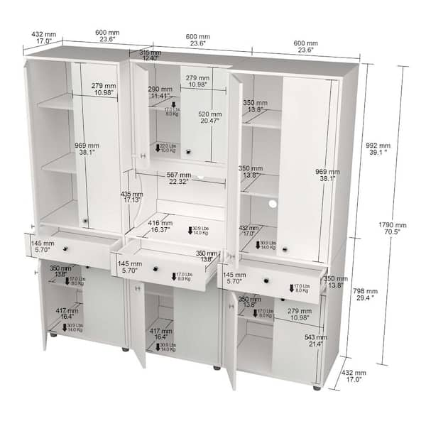 10571 Half Width Shelf for 1000 Series Combination Cabinets