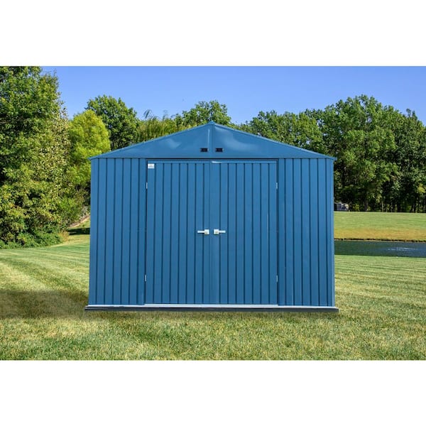 Elite 10 ft. W x 8 ft. D Blue Grey Metal Premium Vented Corrosion Resistant Steel Storage Shed 78 sq. ft.